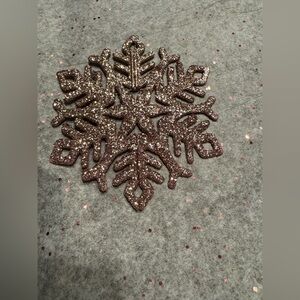 Glittery Pink Snowflake Ornament